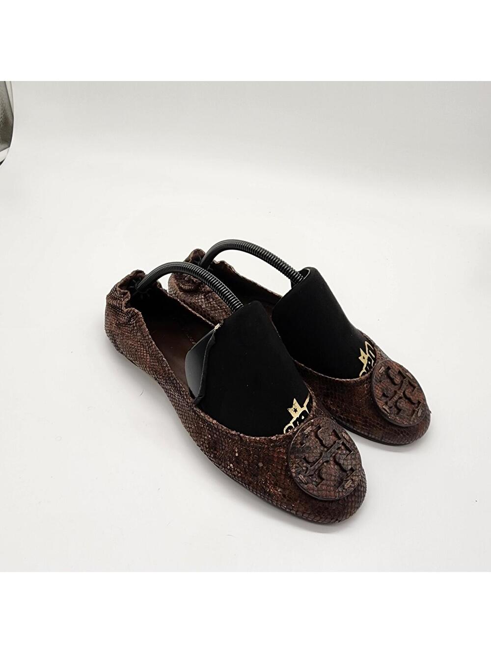 EUC Tory Burch Reva Ballet Flat Doria Snake Print 10.5 10 - Picture 2 of 8